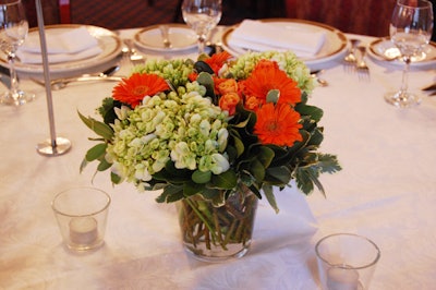 Centerpieces from the Colour Field topped tables in the dining room.