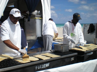 Nearly 150 hospitality students from Florida International University worked in the tents throughout the weekend.