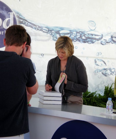 Following their cooking seminars in the KitchenAid tents, the nearly 40 celebrity chefs participating-such as Martha Stewart, who was there on Saturday morning-signed autographs and posed for pictures.