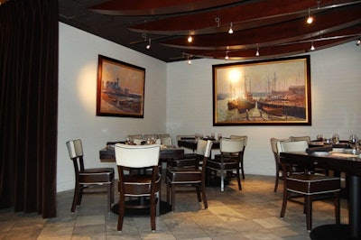 The semiprivate dining room can accommodate 24.