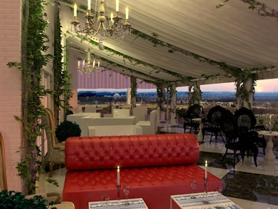 The Rooftop Bar offers sweeping views of the National Mall and South Lawn of the White House.