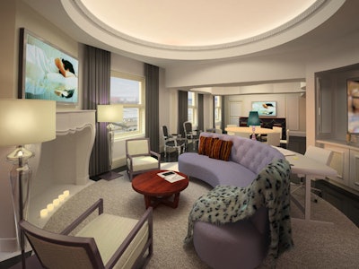 The 10th floor, 900-square-foot E-Wow is the hotel's largest suite.