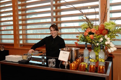 Guests could sample La Poire on ice at a tasting bar.
