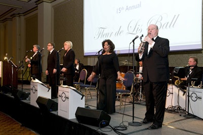 After dinner, the City Lights Orchestra took to the stage to play pop hits from the 1950s and '60s.