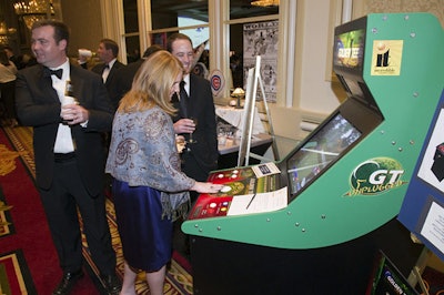 Guests played Golden Tee during the cocktail hour.