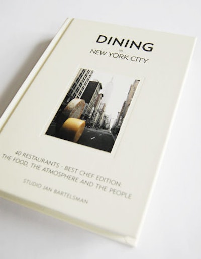 The cover image of Dining in New York can be customized with a photo or corporate logo.