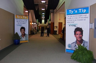 Signage throughout the show directed attendees to exhibits of products endorsed by show spokesman Ty Pennington.