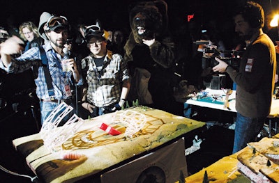 Architecture duels, like this one from January 2008, stage live model-building competitions.