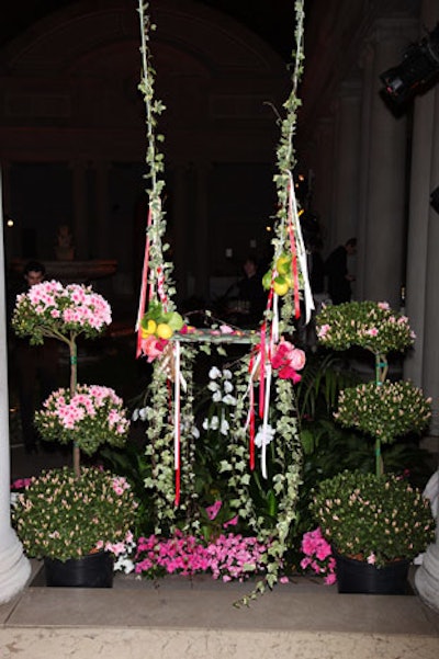 Fleur de Swing: The romantic installations by Frick Horticulturist Galen Lee were inspired by Fragonard's 'Passage of Love' panels.