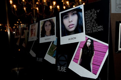 At the entrance to the venue, signs featured semifinalists from E-Tube's online modeling competition.