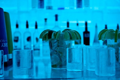 The venue's 17-degree ice bar served all drinks in glasses made of ice.