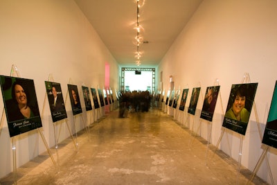 Lucite easels displayed photos of the evening's honorees.