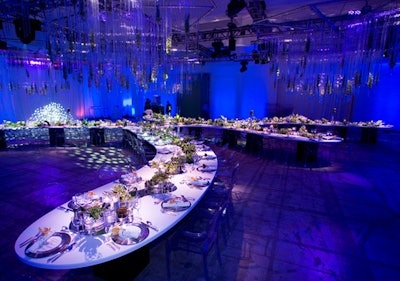 Guests sat at a large one-piece table for the dinner and award presentation.