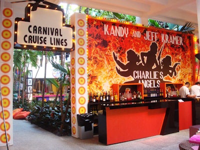 The 1970s were represented by a Charlie's Angels-themed bar sponsored by Carnival Cruise Lines.