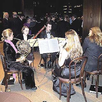 A quintet from the Juilliard School serenaded guests during the cocktail reception.