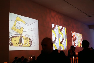 During the second course, projections of five Lichtenstein paintings were taken apart, rotated, and eventually fell into place.