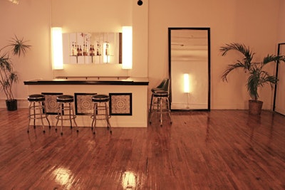 Laujack designed a custom bar for the space.