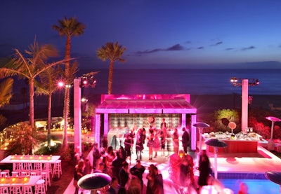 The venue featured views of the Malibu coast.
