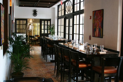 The cocktail area can seat 40, while the nearby private room accommodates 10.