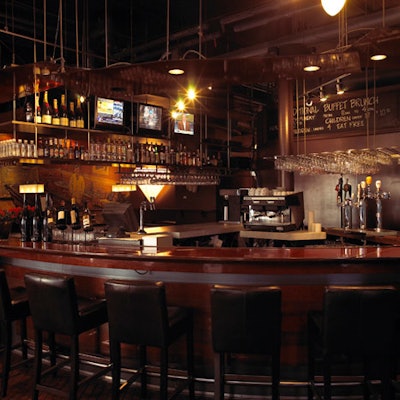 The bar offers a casual setting for a meal.