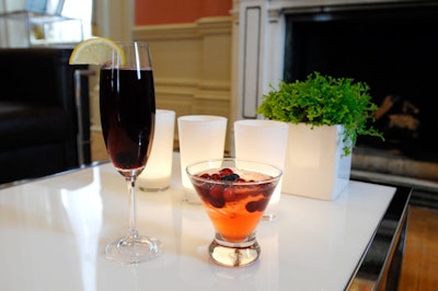 Catering With Style created two cocktails for the event: a maple-cranberry martini and a version of a mimosa with prosecco and fresh blueberry juice.