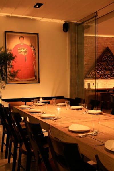 The private Veranda room can host seated dinners for 24 and cocktail receptions for 30.