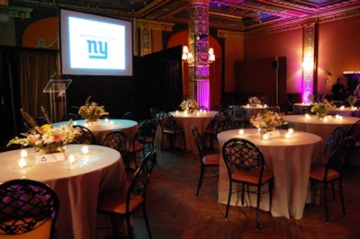 The three-hour cocktail party also premiered a short film about the Incarnation Children's Center. For corporate sponsors of the event, the center set up a small group of tables near the stage and screen.