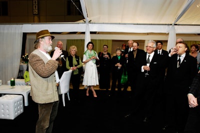 Irish spoken word artist Jonathan Lynn entertained guests during the V.I.P. reception.
