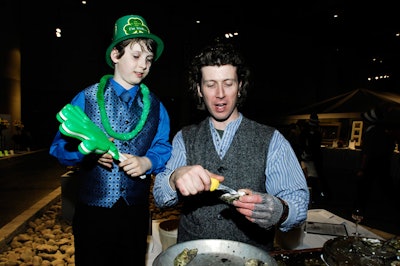 Patrick McMurray of Starfish Restaurant—a former world champion of the Galway Oyster Festival—shucked oysters for guests.