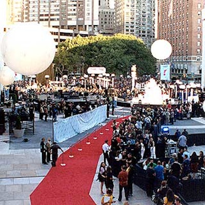 Guests and celebrities arrived at the awards show on the red carpet supplied by Miller's Skytracker Premiere Services. (Photo courtesy of Restaurant Associates)