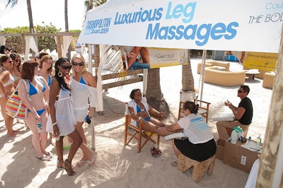 Nivea and Nufree Beauty offered leg massages in their tent.