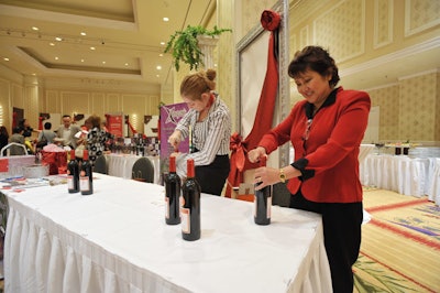 Barefoot Wines served red wine, known to be rich in antioxidants, in the Love Red boutique.