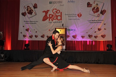 Salsa dancers performed at the luncheon.