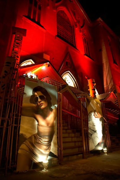 BMF Media drew attention to the party by lighting the facade of the Angel Orensanz Foundation red.
