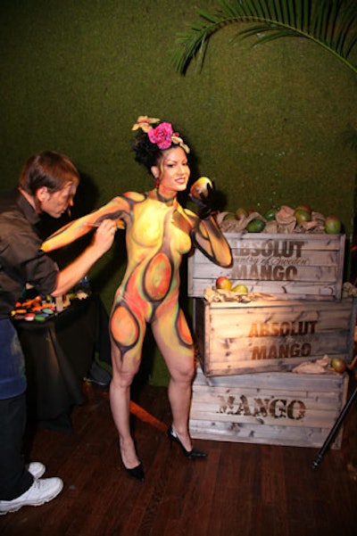 Absolut paints the town (and the girl) mango. Whoopee!