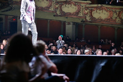 One runway was set up inside the theater.