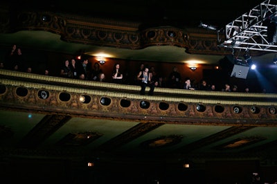 Eventgoers watched from the balcony of the theater.