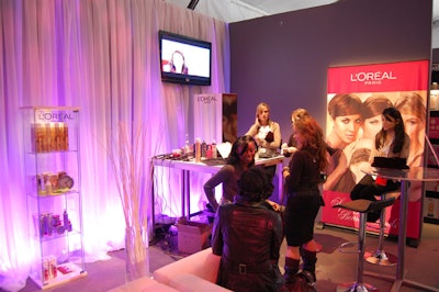 Presenting sponsor L'Oréal Paris created a beauty lounge where guests can have their hair and makeup touched up.