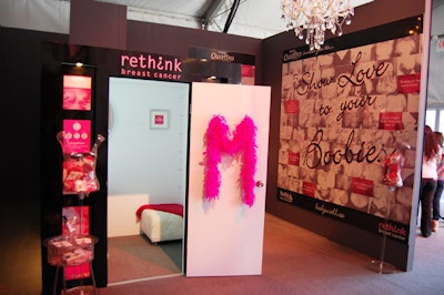 Fashion Week guests can sign Schick's booby wall, a partnership with Rethink Breast Cancer that aims to promote awareness about the disease.