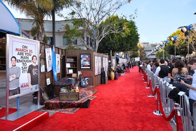 Three vignettes served as a backdrop for photography on the red carpet at the I Love You, Man premiere.