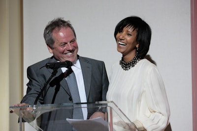 Wolfgang and Gelila Puck accepted their honors from the stage.