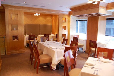 A semiprivate area on the second floor seats 10.