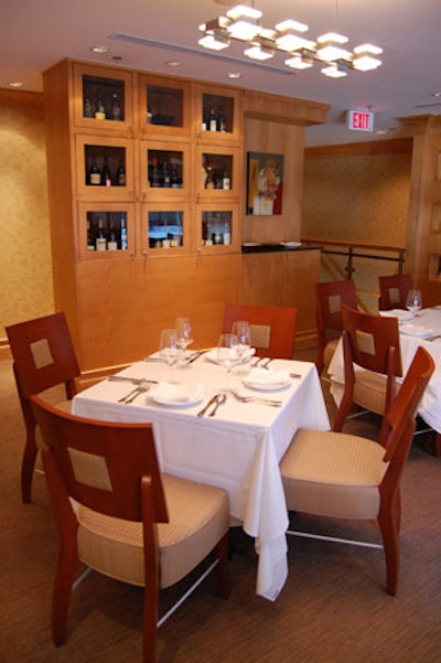 The second level, which can hold 40 people for private events, has a wine cellar and it's own bar.