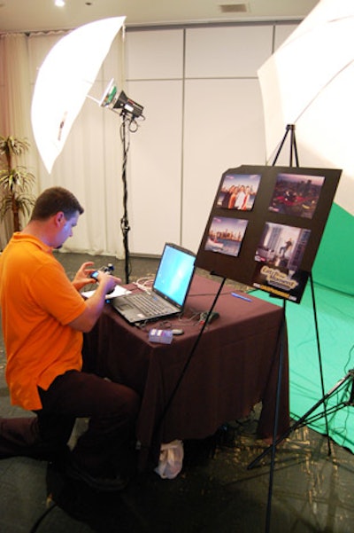 A photographer from a New York-based company called Catch the Moment took images of guests in front of a green screen.