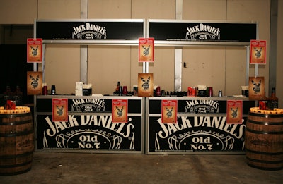 Returning partner Jack Daniels set up custom bars around Playboy's Rock the Rabbit party.