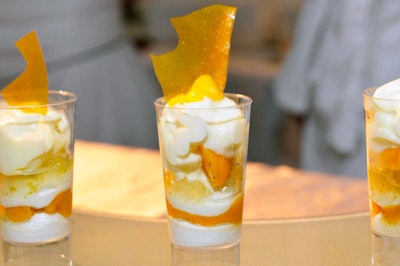 Suzanne Imaz, pastry chef at Cafe des Architects, prepared a Latin mango-mojito parfait.