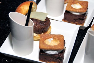 Four Seasons chef Kevin Hickey represented American cuisine with short-rib meatball sliders and pastries that looked like high-end s'mores.