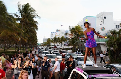 Traffic on Ocean Drive slowed to a crawl during the 15-minute stunt.
