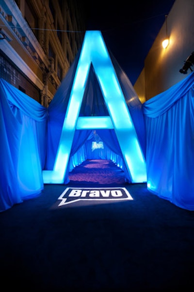 Guests passed under a giant glowing 'A' when they arrived at the Edison for the after-party following Bravo's A-List awards.