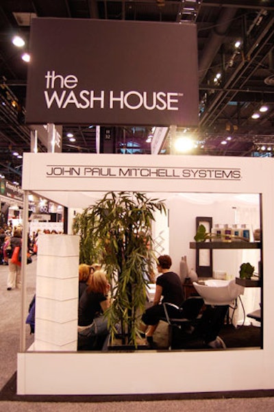 Dubbed 'The Wash House,' the John Paul Mitchell Systems exhibit looked like a mini salon.